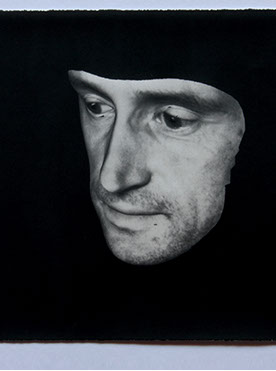 Broomberg & Chanarin, "Spirit Is A Bone: The Professor." Lampblack carbon transfer print, 11x14 inches. Published by The ƒ/Ø Project, 2018.