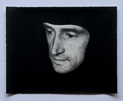 Broomberg & Chanarin, "Spirit Is A Bone: The Professor." Lampblack carbon transfer print, 11x14 inches. Published by The ƒ/Ø Project, 2018.