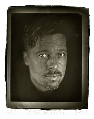 Chuck Close Woodburytype print from portrait of Brad - 3/4 right view.