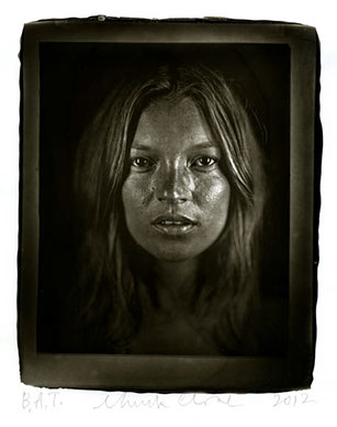 Large image of Chuck Close Woodburytype print from portrait of Kate - front view.