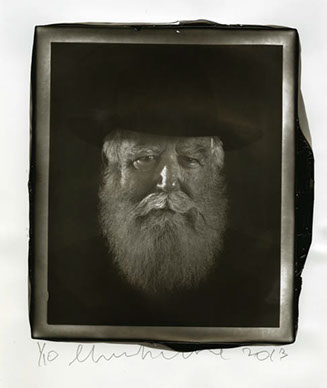 Chuck Close Woodburytype print from portrait of James - front view.