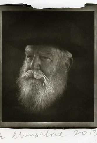 Chuck Close Woodburytype print from portrait of James - 3/4 view.