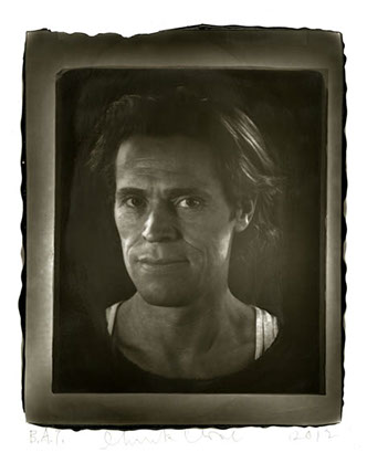 Chuck Close Woodburytype print from portrait of Willem - front view.