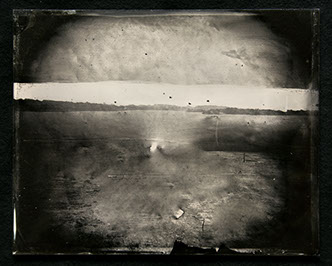 A horizon line of light jumps forward as an expressive stroke of white paint, Sky, ground & objects in shift between the empirical and intuitive